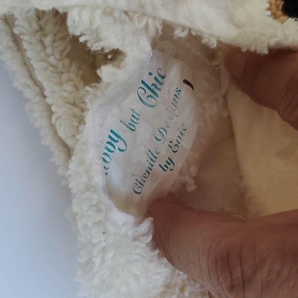 Handmade Chenille 2pc set Baby size 1 dog face nwot - Picture 3 of 3